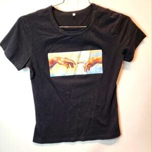 Black Graphic Tee T- Shirt Juniors Size S